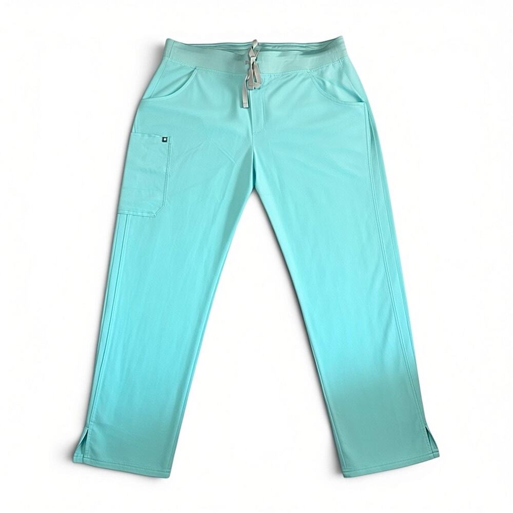 FIGS Kade Straight Leg Cargo Scrub Pants Womens POI 1764 Blue Medical Uniform-XL